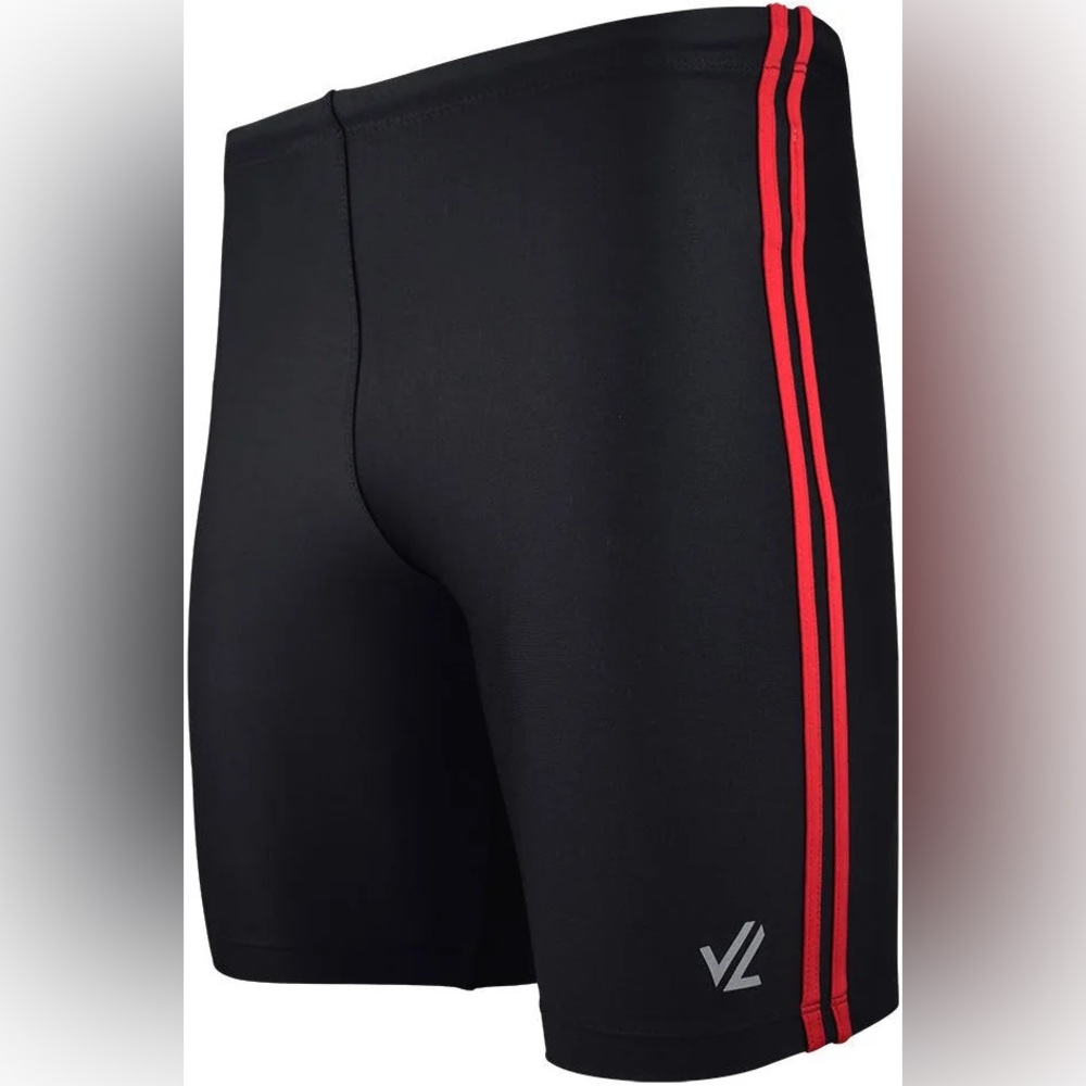 JL Racing Shorts / Black/Red Stripes